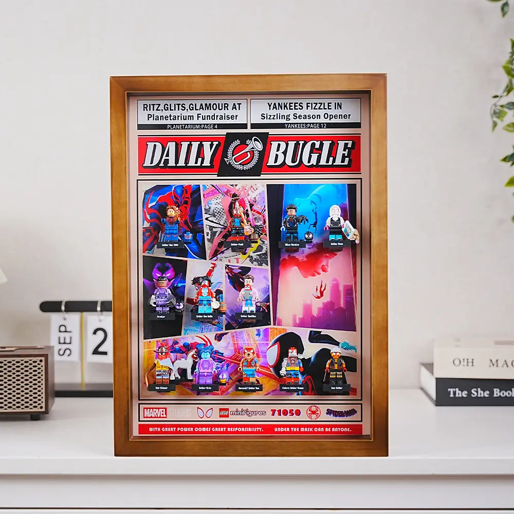 LEGO™ wooden Show Case for Spider-Man: Across the Spider-Verse Minifigures Plus (71050)