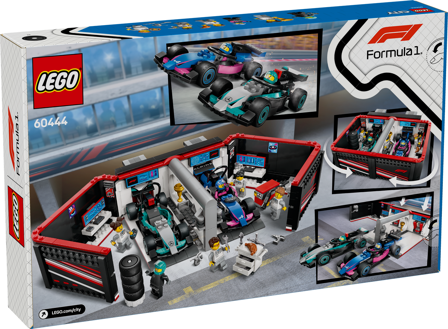 LEGO® City 60444 F1® Garage mit Mercedes-AMG & Alpine Rennautos